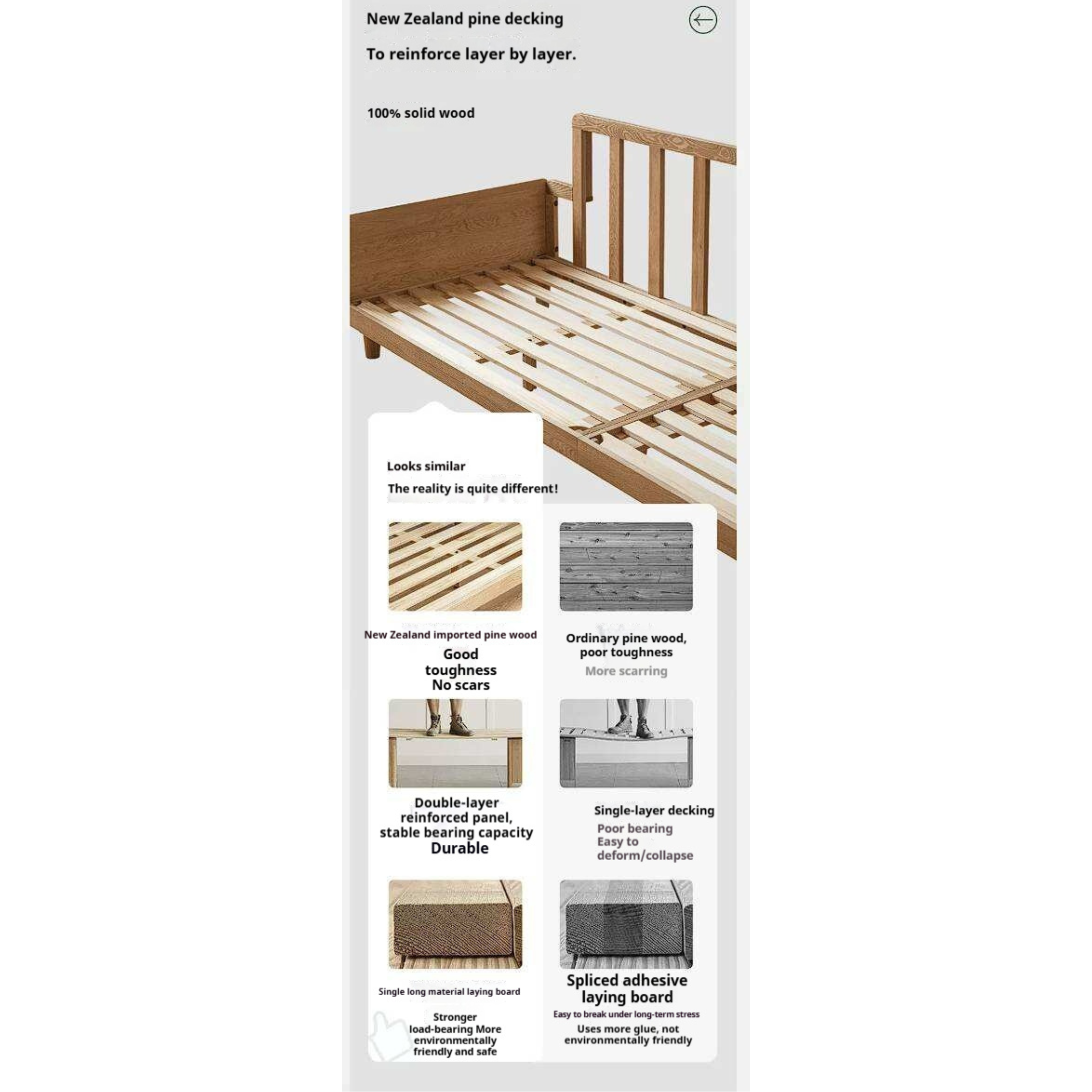 White Oak Solid Wood Sofa with Modern Minimalist Style