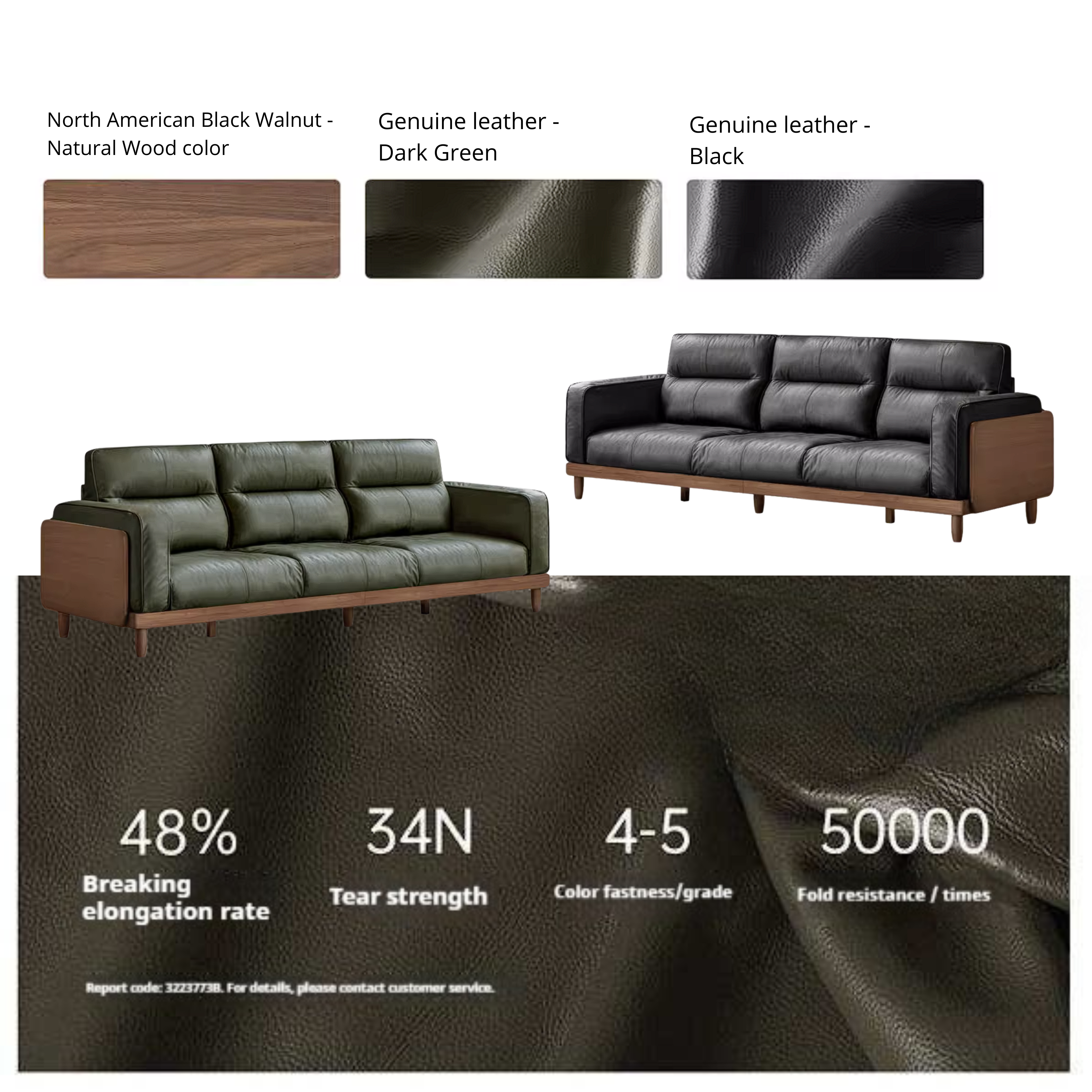 Black Walnut Solid Wood Sofa with Italian Light Luxury Design
