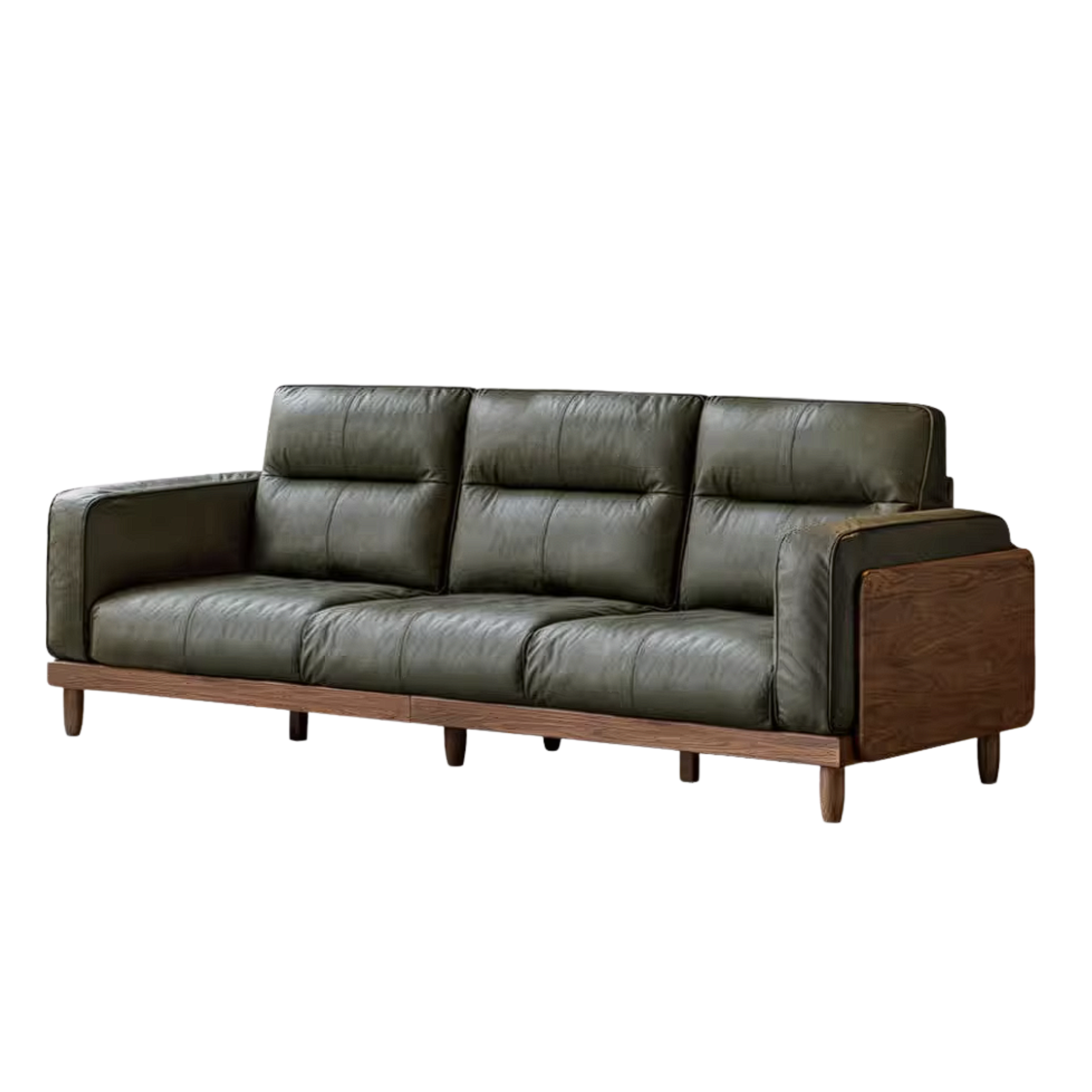 Black Walnut Solid Wood Sofa with Italian Light Luxury Design