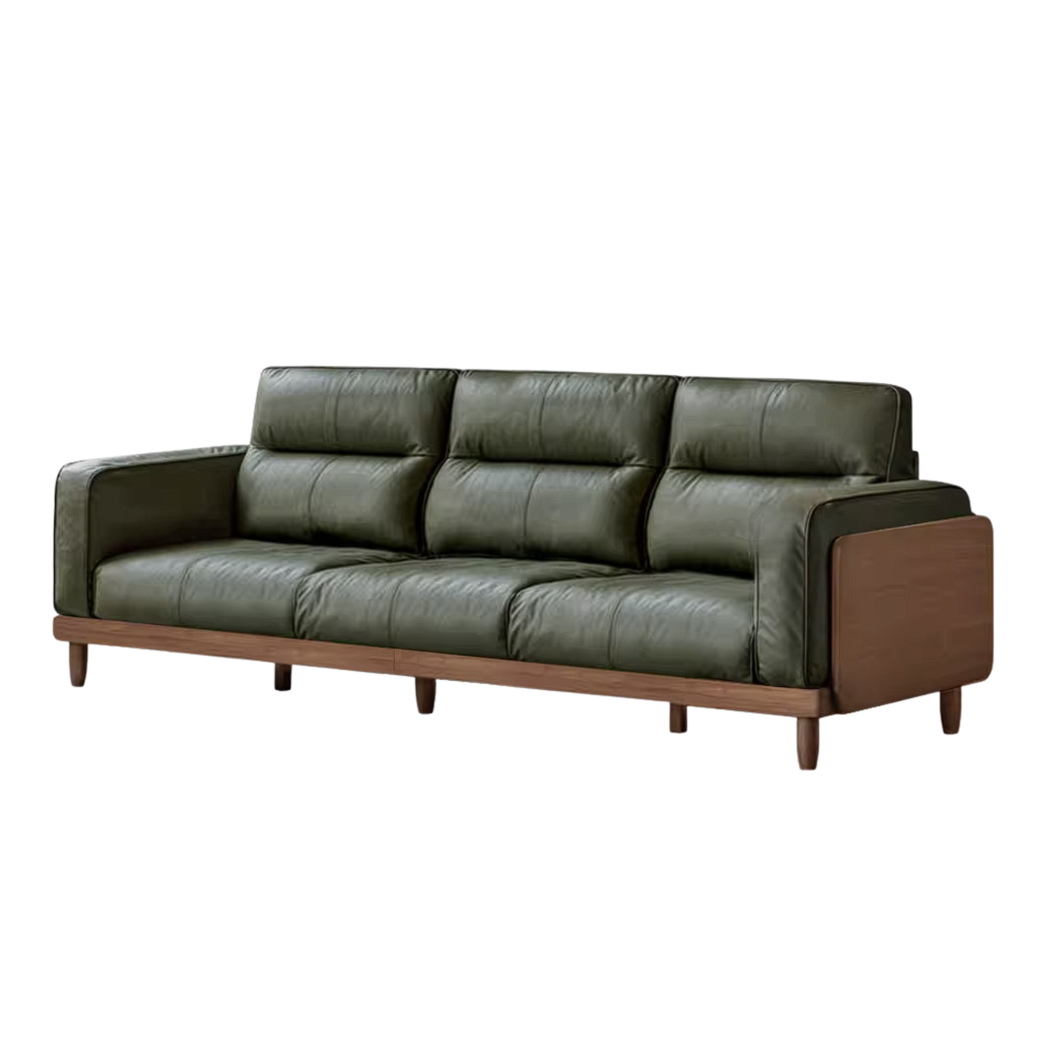 Black Walnut Solid Wood Sofa with Italian Light Luxury Design