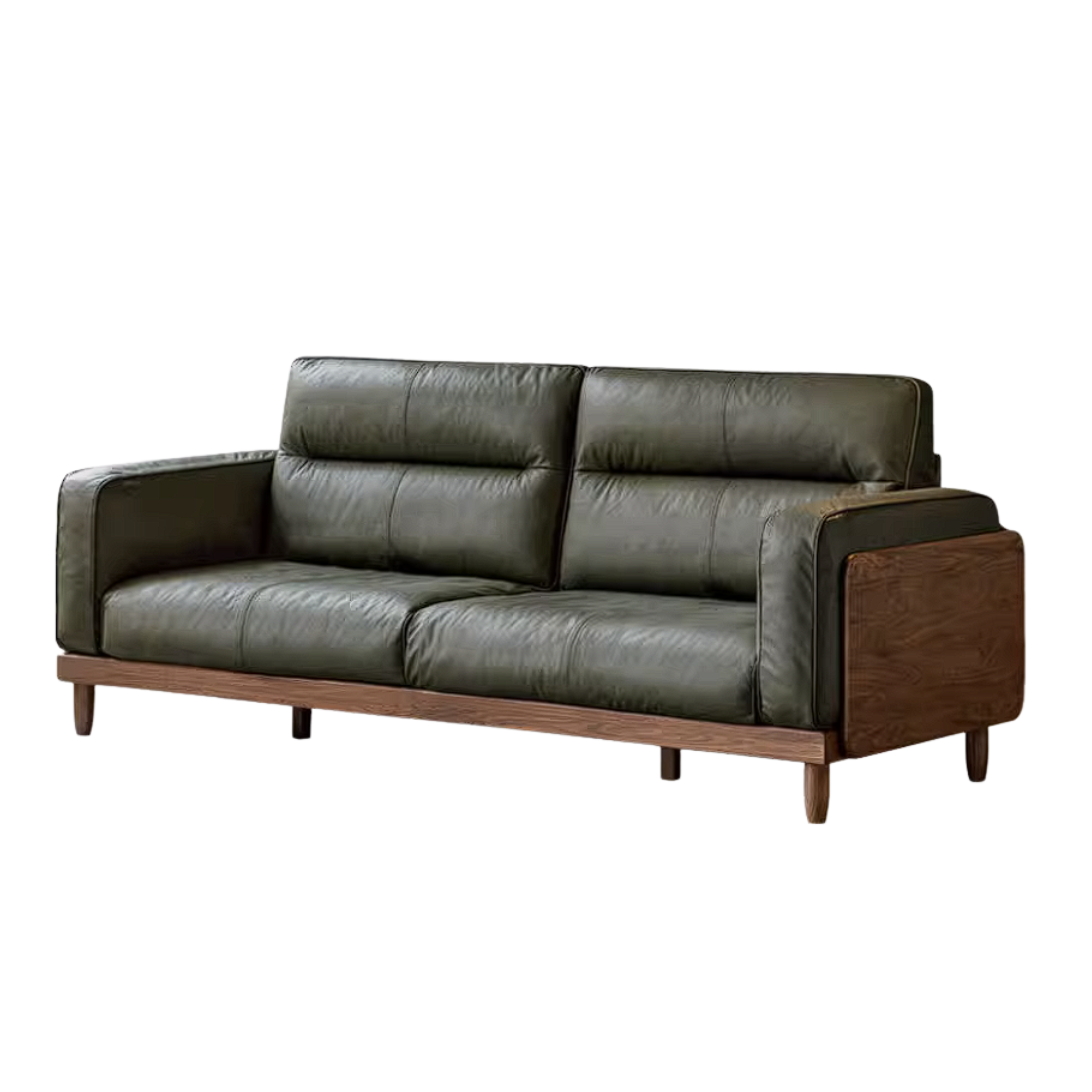 Black Walnut Solid Wood Sofa with Italian Light Luxury Design