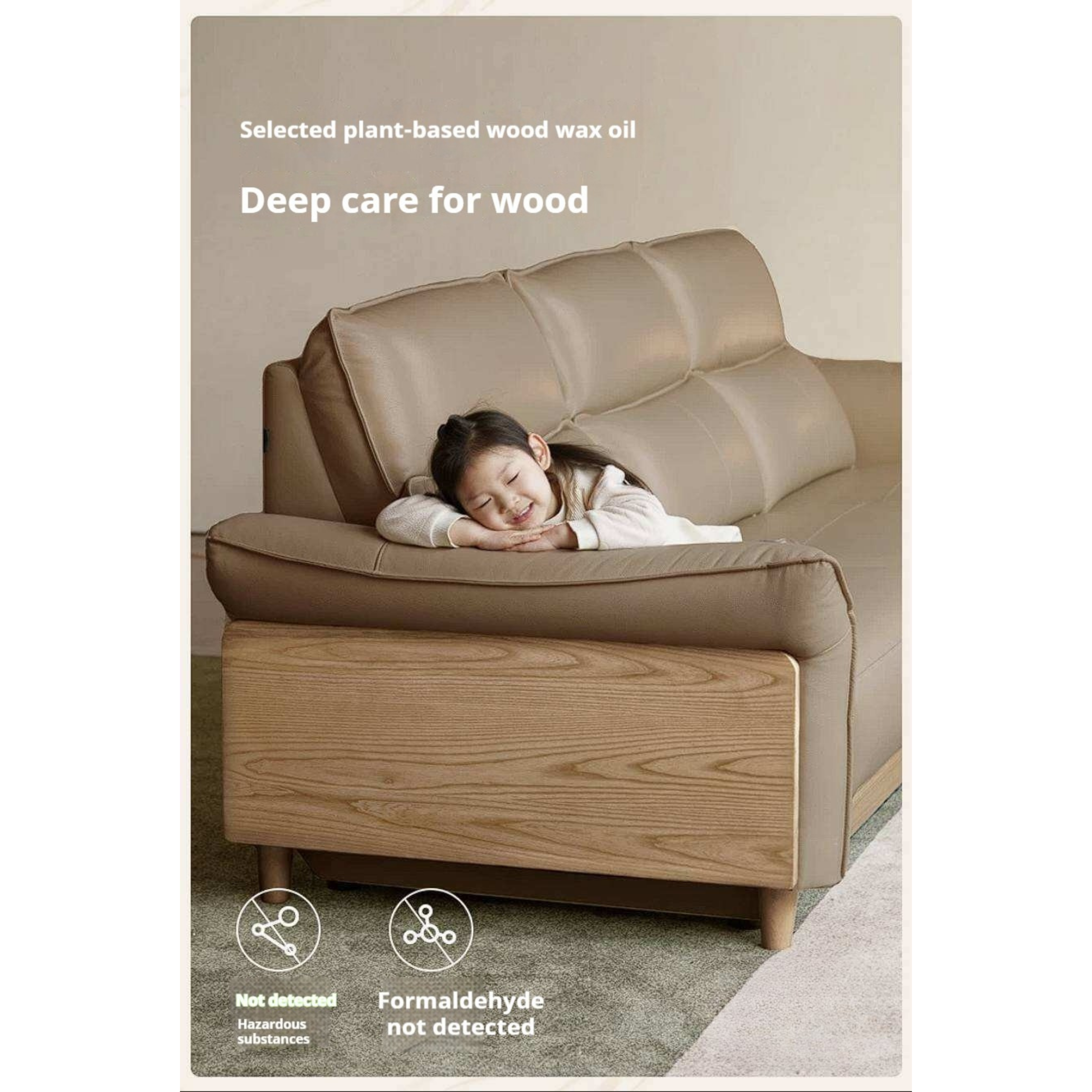 Ash Solid Wood Genuine Leather Modern Electric Reclining Sofa