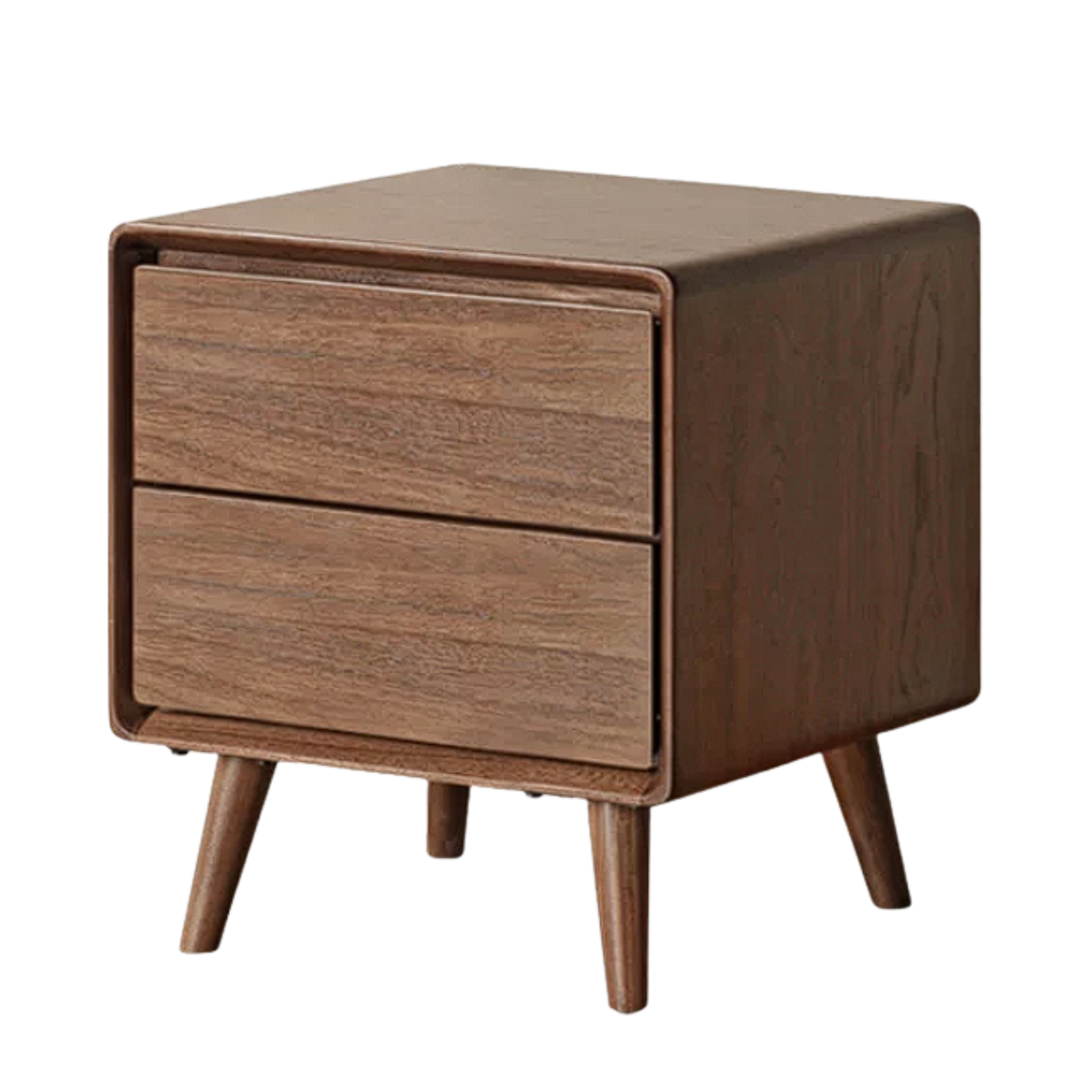 Black Walnut, South American Walnut, White Ash, Oak, Red Zebrawood Solid Wood Classic Nightstand.