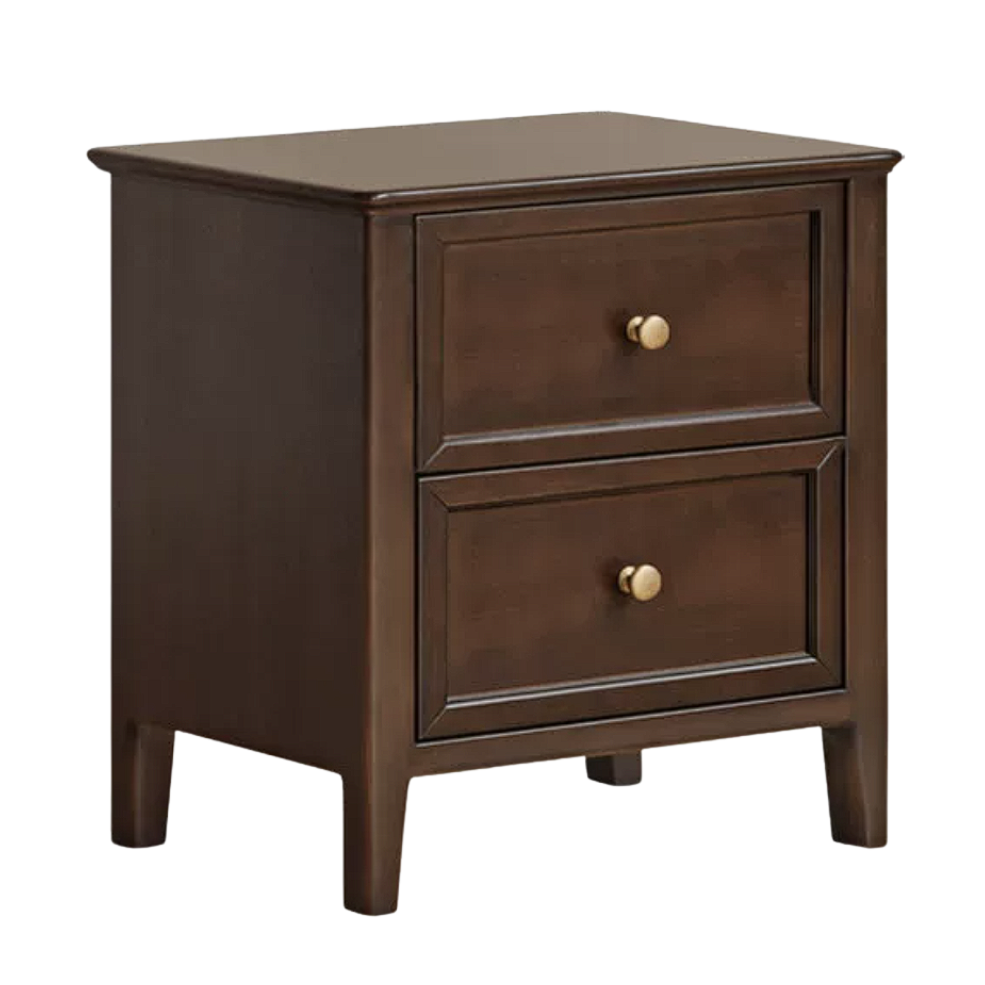 Black Walnut, Poplar, Ash Solid Wood Retro Three-Drawer Nightstand
