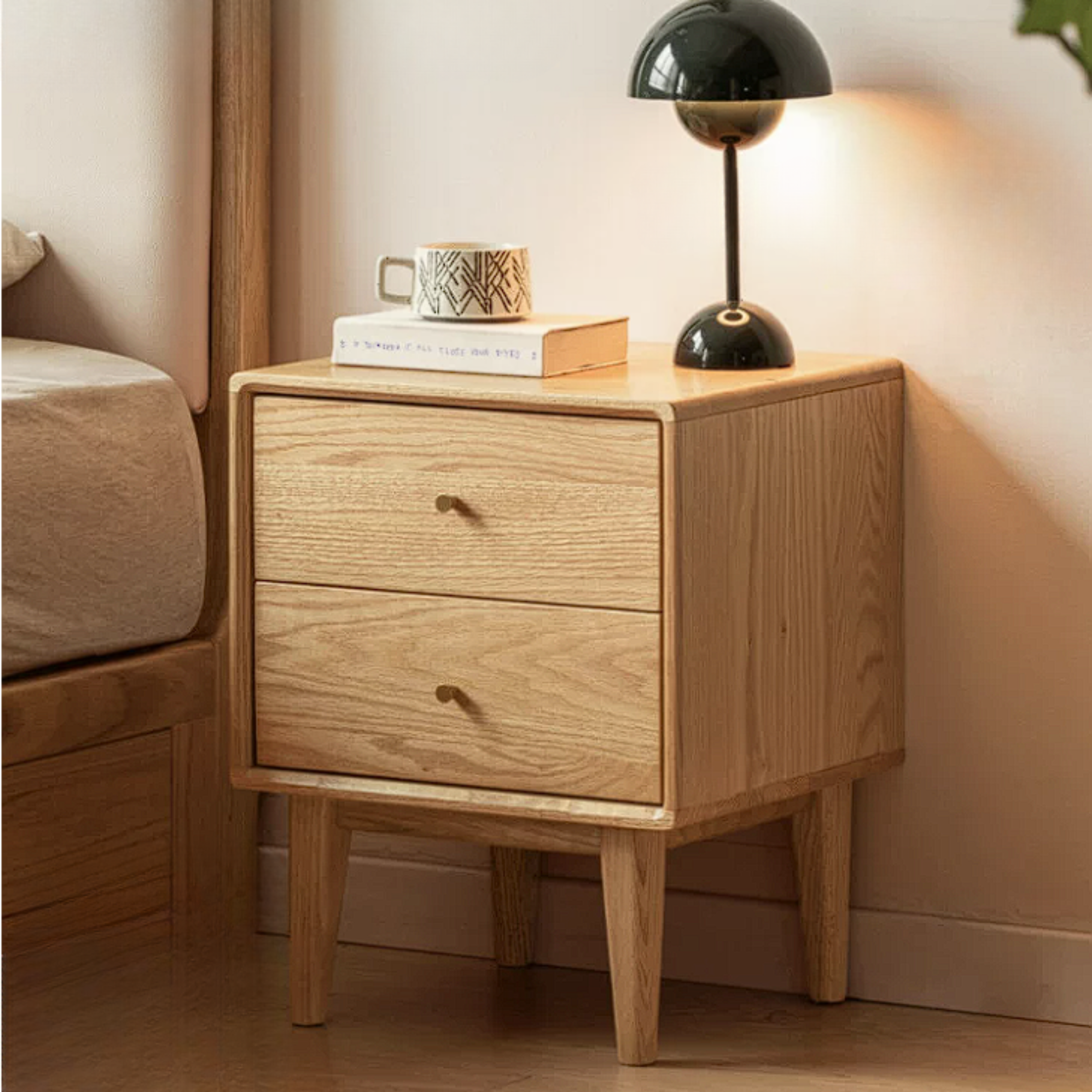 Beech, Oak, Rubberwood, Ash solid wood Nightstand