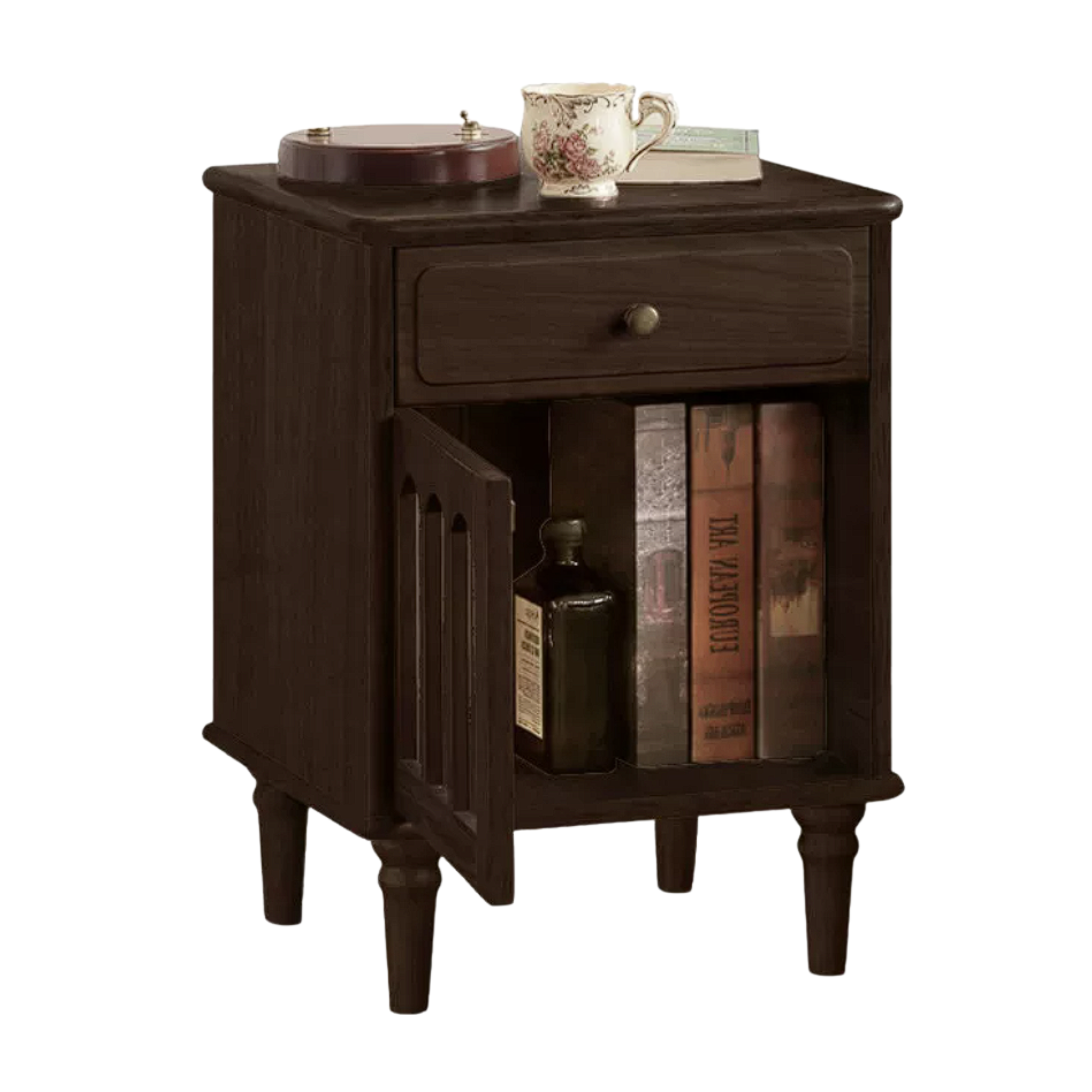 Black Walnut, Poplar, Ash Solid Wood American Retro Nightstand