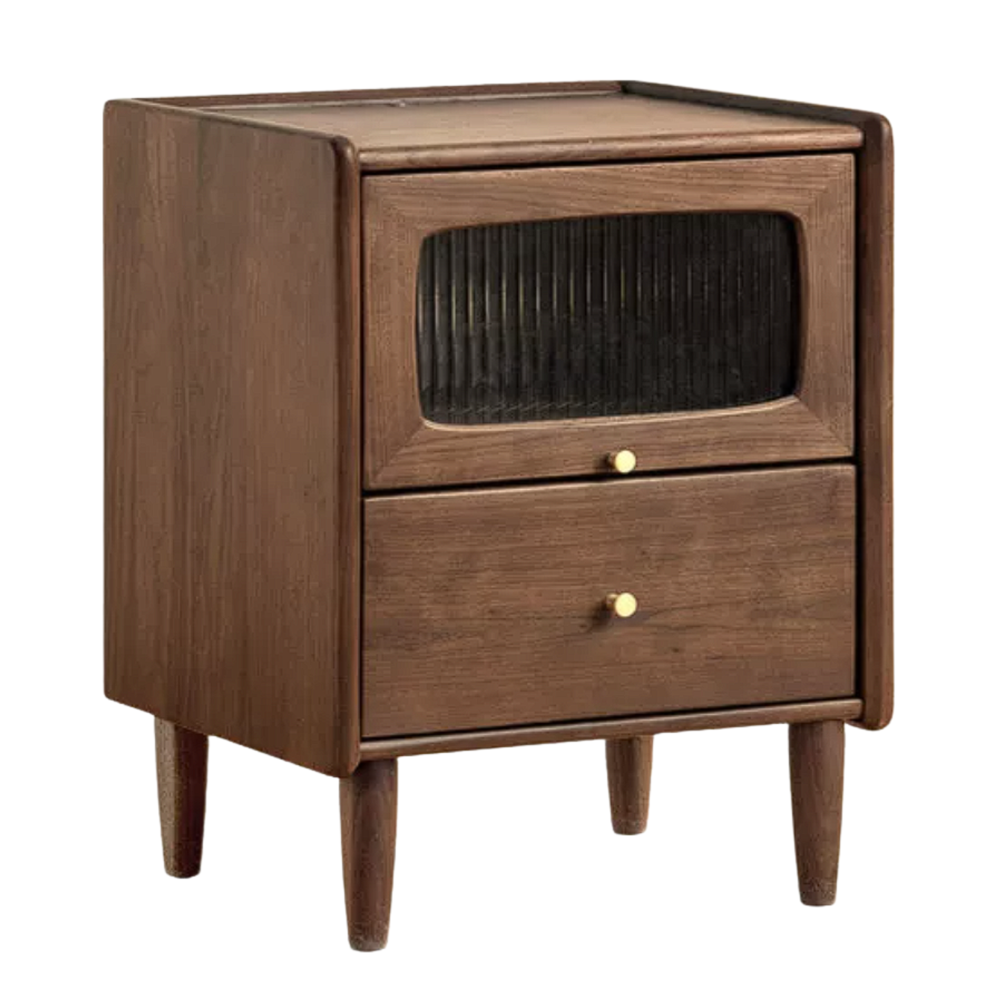 Black Walnut, Solid Longan Hardwood, Catalpa Solid Wood Ultra-Narrow Nightstand.