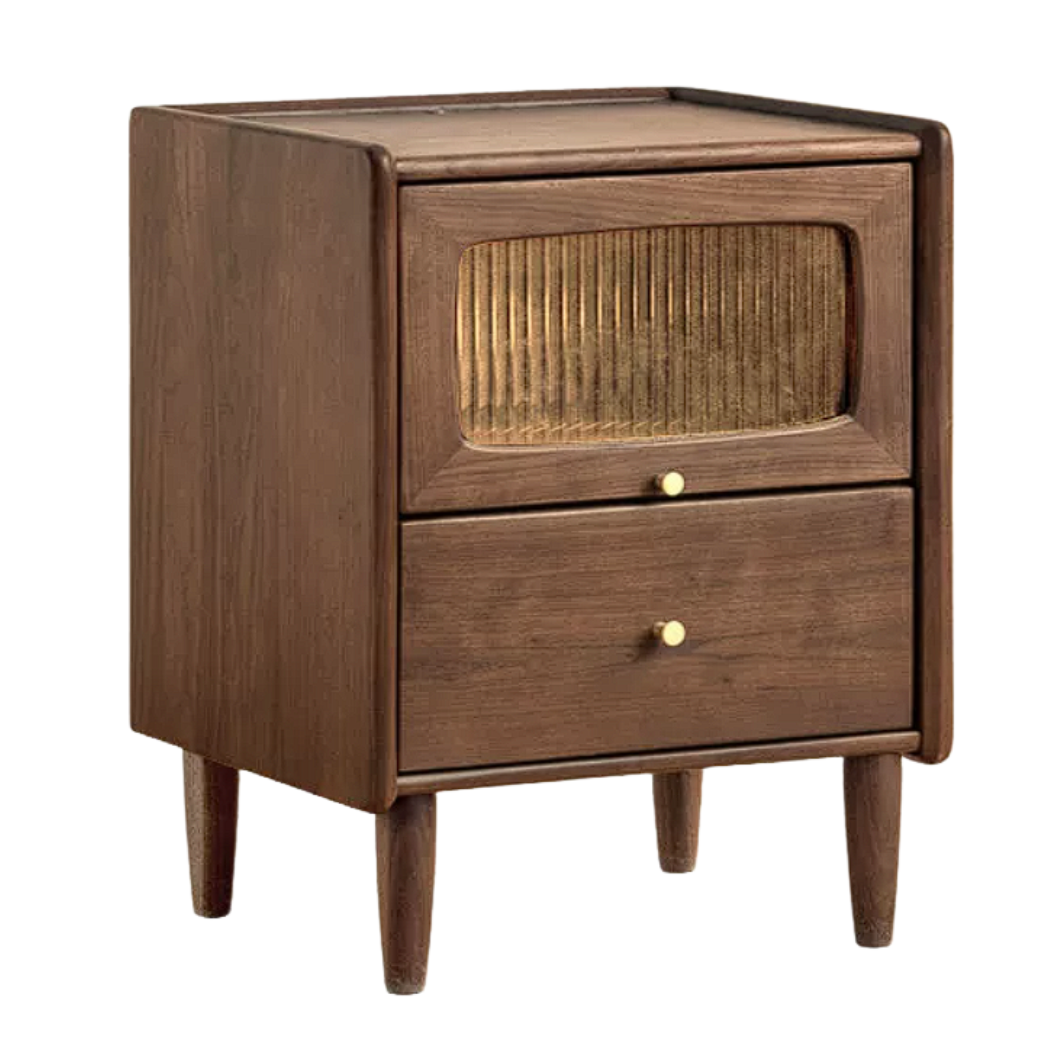 Black Walnut, Solid Longan Hardwood, Catalpa Solid Wood Ultra-Narrow Nightstand.