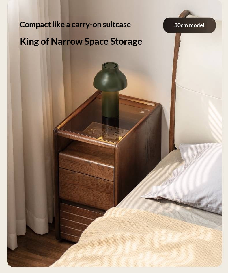 Oak Solid Wood Italian Light Luxury Nightstand