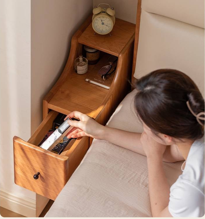Cherry Solid Wood Modern Nightstand