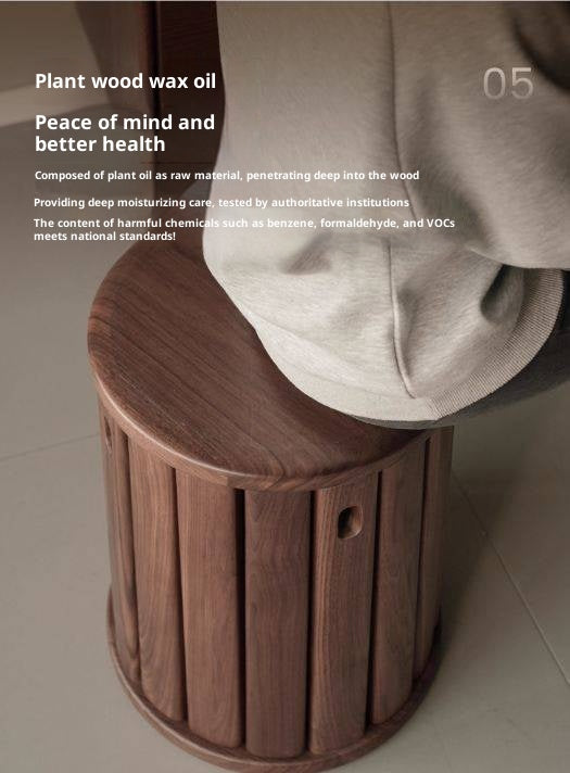 Black Walnut, Ash Oak, Solid Rubberwood Solid Wood Stacking Stool