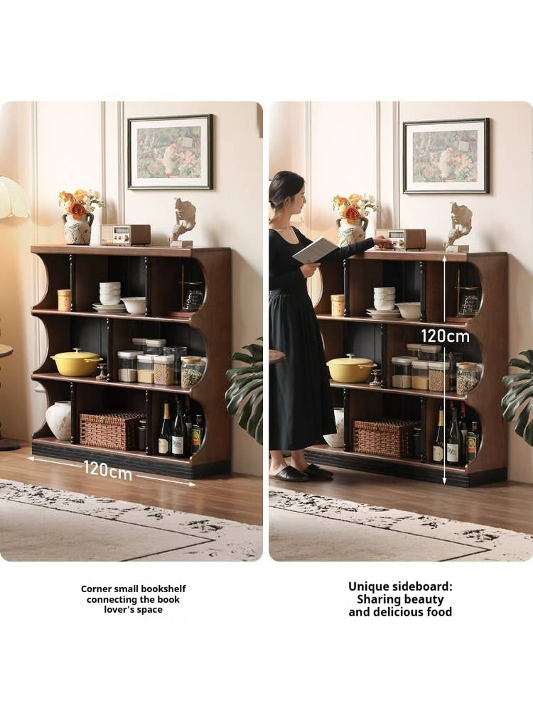 Oak, Black Walnut Solid Wood French Retro Bookcase