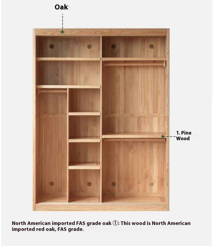 Oak Solid Wood Modern Wardrobe.