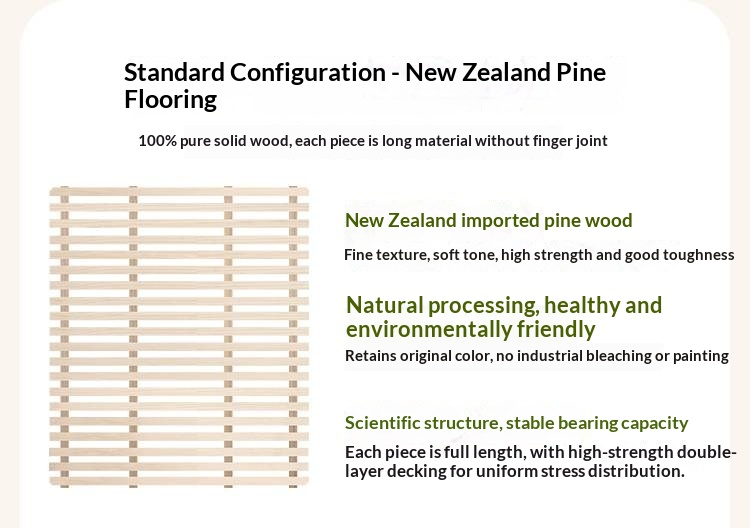 Beech, Rubberwood Solid Wood Kids’ Bed with Guardrail, Platform Bed, Headboard-Free Bed