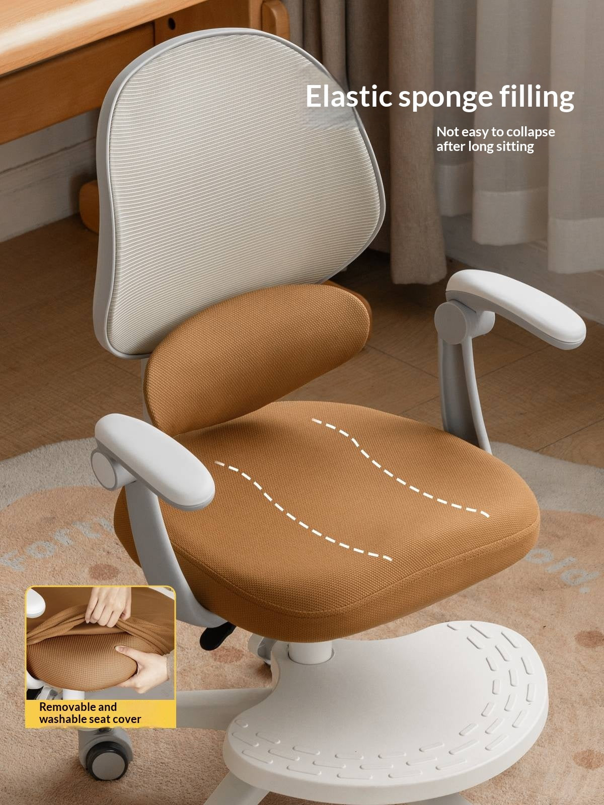 Children's Study Chair with Adjustable Backrest and Adjustable Lift