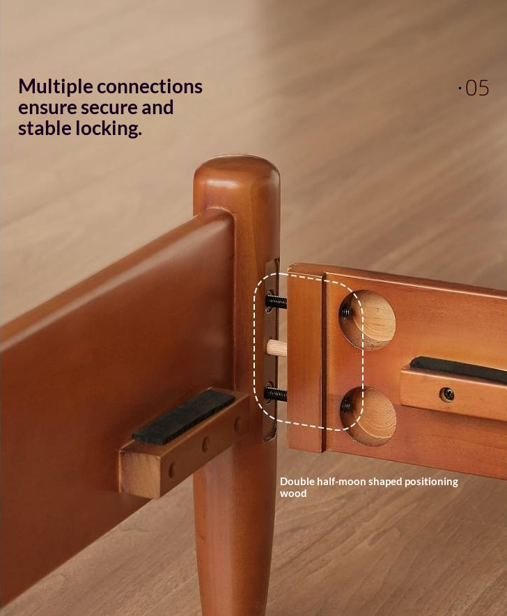 Poplar Solid Wood Vintage Soft Backrest Bed