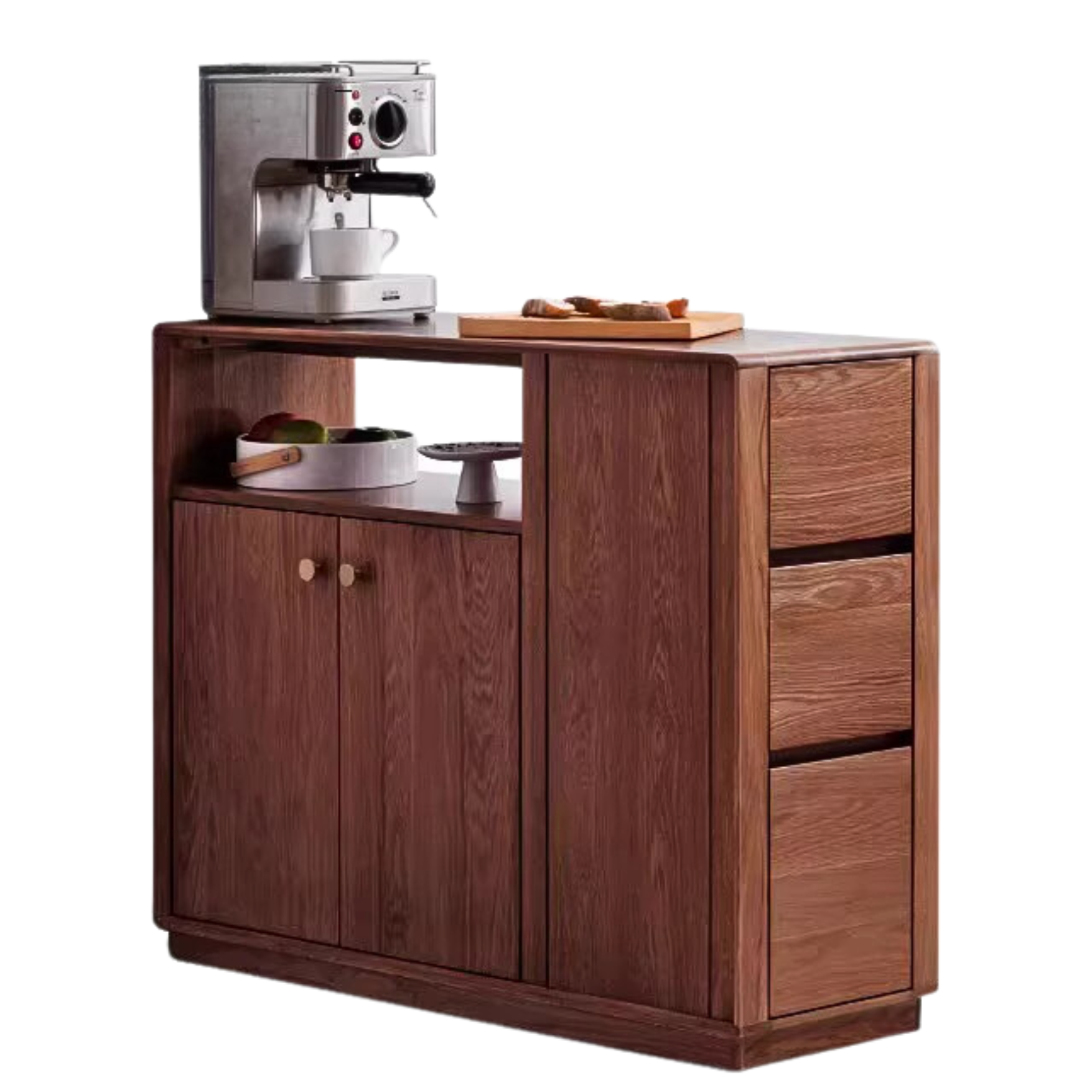 Oak Solid Wood, Solid RubberWood Nordic Modern Sideboard