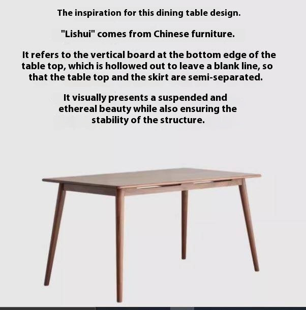 Black Walnut, Ash Solid Wood Rectangular Dining Table