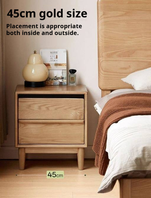 Ash Solid Wood Log Style Nightstand