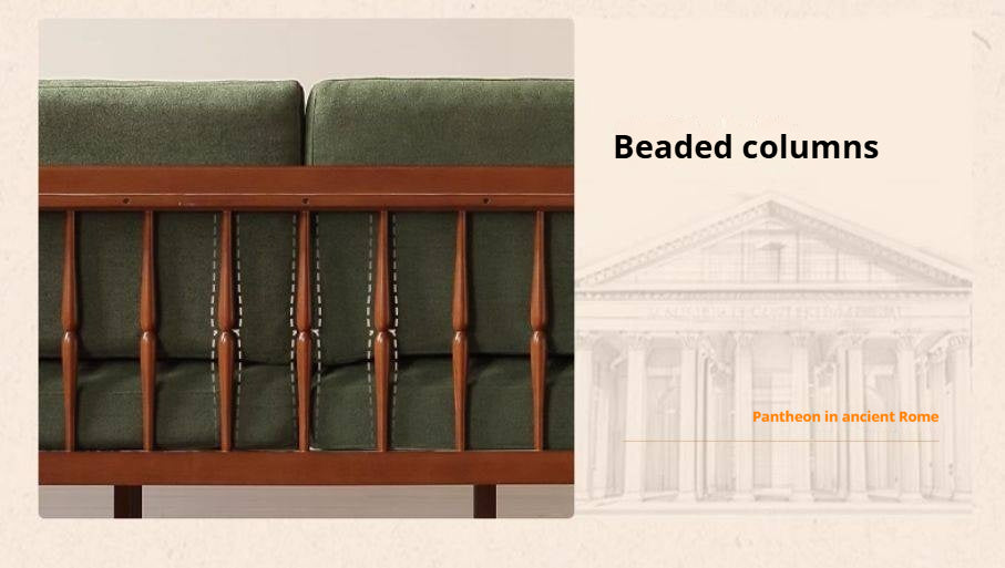 Poplar Solid Wood Sofa French Retro