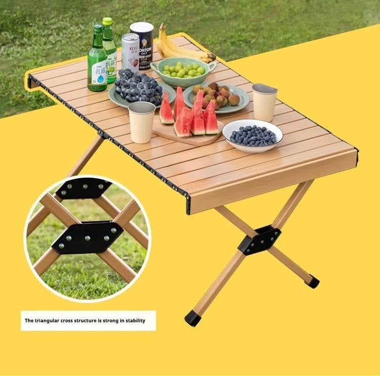 Aluminum alloy folding portable egg roll table