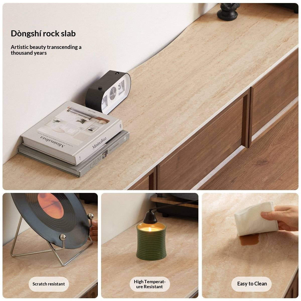 Black Walnut, Oak Solid Wood Floor Standing Antique Slab Design TV Cabinet