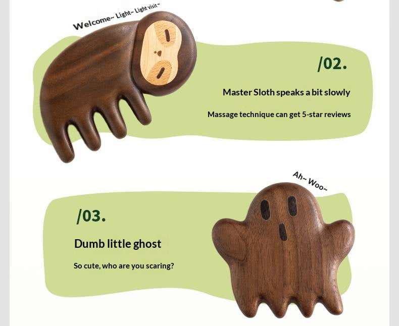 Black Walnut Solid Wood Modern Massage Comb