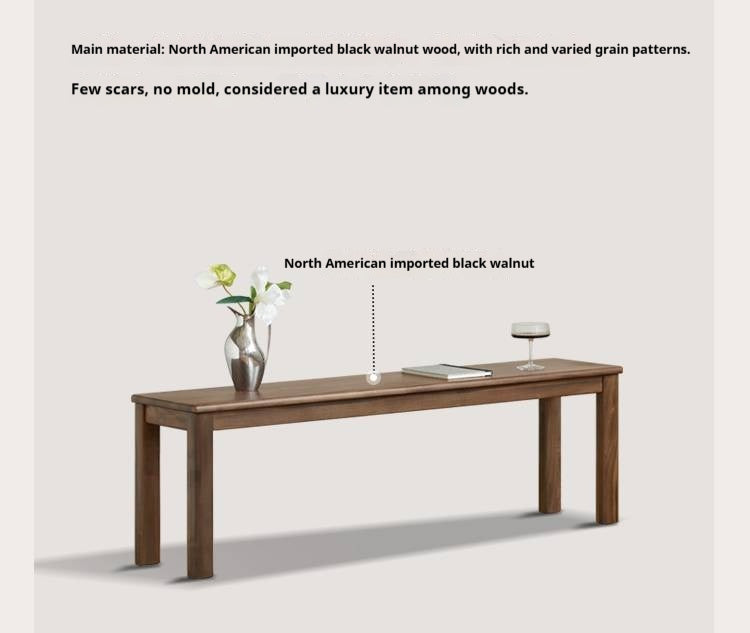 Black Walnut, Oak, Sandalwood, Ash, Solid Rubberwood Nordic Long Bench