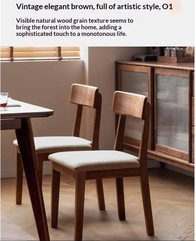 Set 4 pcs Black Walnut, Ash, Oak, Solid Rubberwood Chair