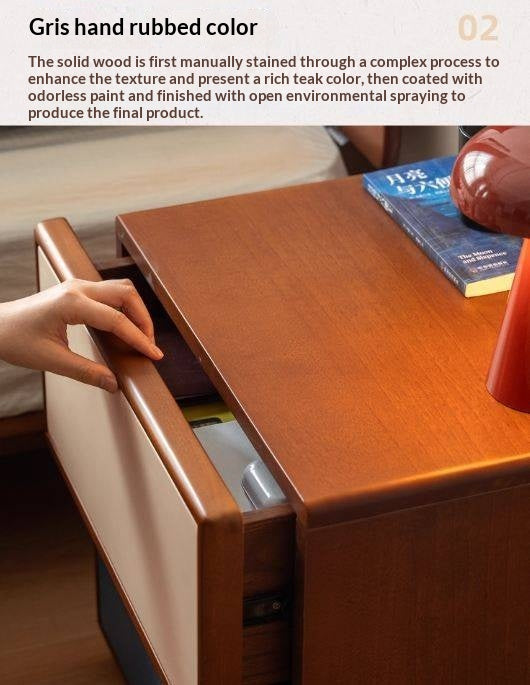 Poplar Solid Wood Bauhaus Style Nightstand