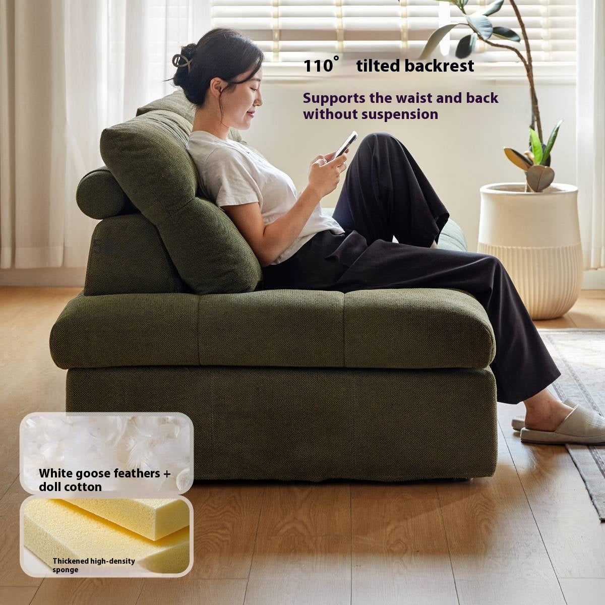 Modular Fabric Sofa – Modern Casual Free Combination Sofa Tofu Block Design