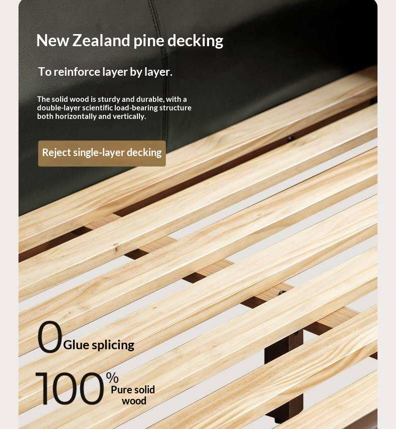 Black Walnut, Oak Solid Wood Sofa Genuine Leather, fabrics