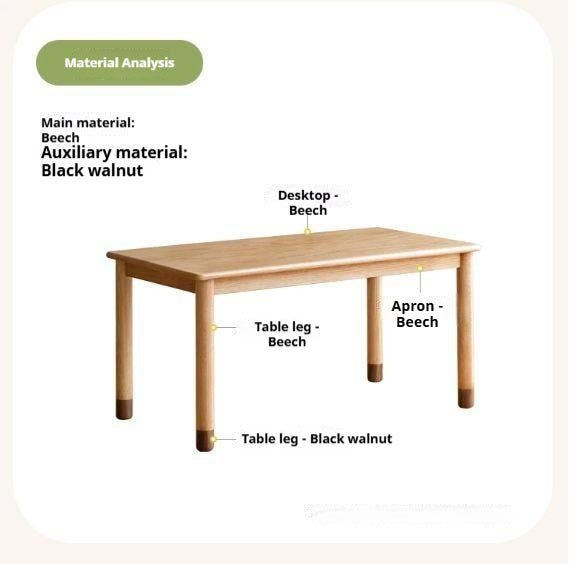 Beech Solid Wood Handmade Kids Study Table