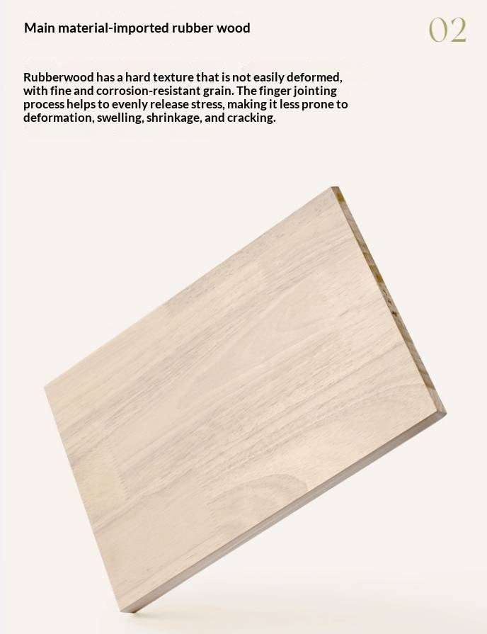 Solid Rubberwood Cream Style Nightstand