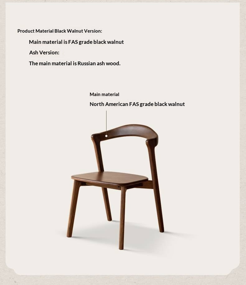 Black Walnut, Ash Solid Wood Dining Chair