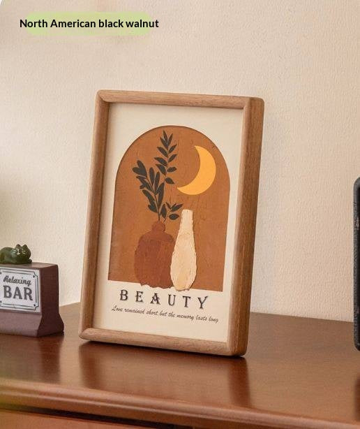 Black Walnut, Beech Solid Wood Photo Frame