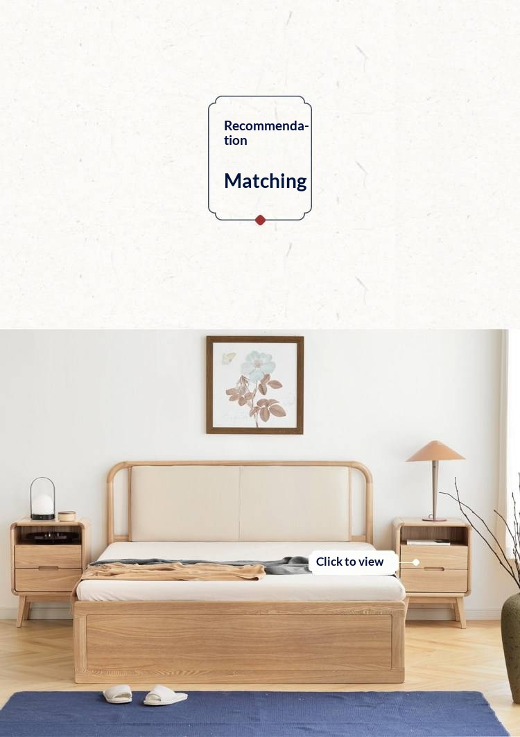 Ash Solid Wood Floor Bed — Modern Minimalist, High Box Design with Genuine Leather