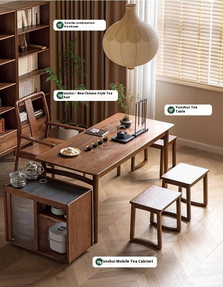 Ash, Oak Solid Wood Modern and Simple Style Tea Stool