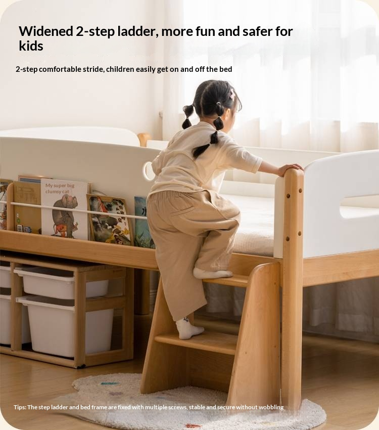 Beech Solid Wood Children's Multifunctional Storage Loft Bed