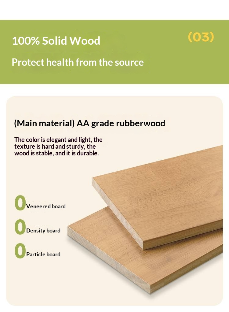 Rubberwood Solid Wood Children's Bunk Bed