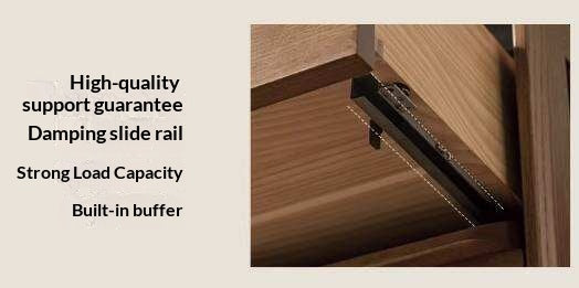 Ash Solid Wood Modern Side Cabinet with Shelved Interior