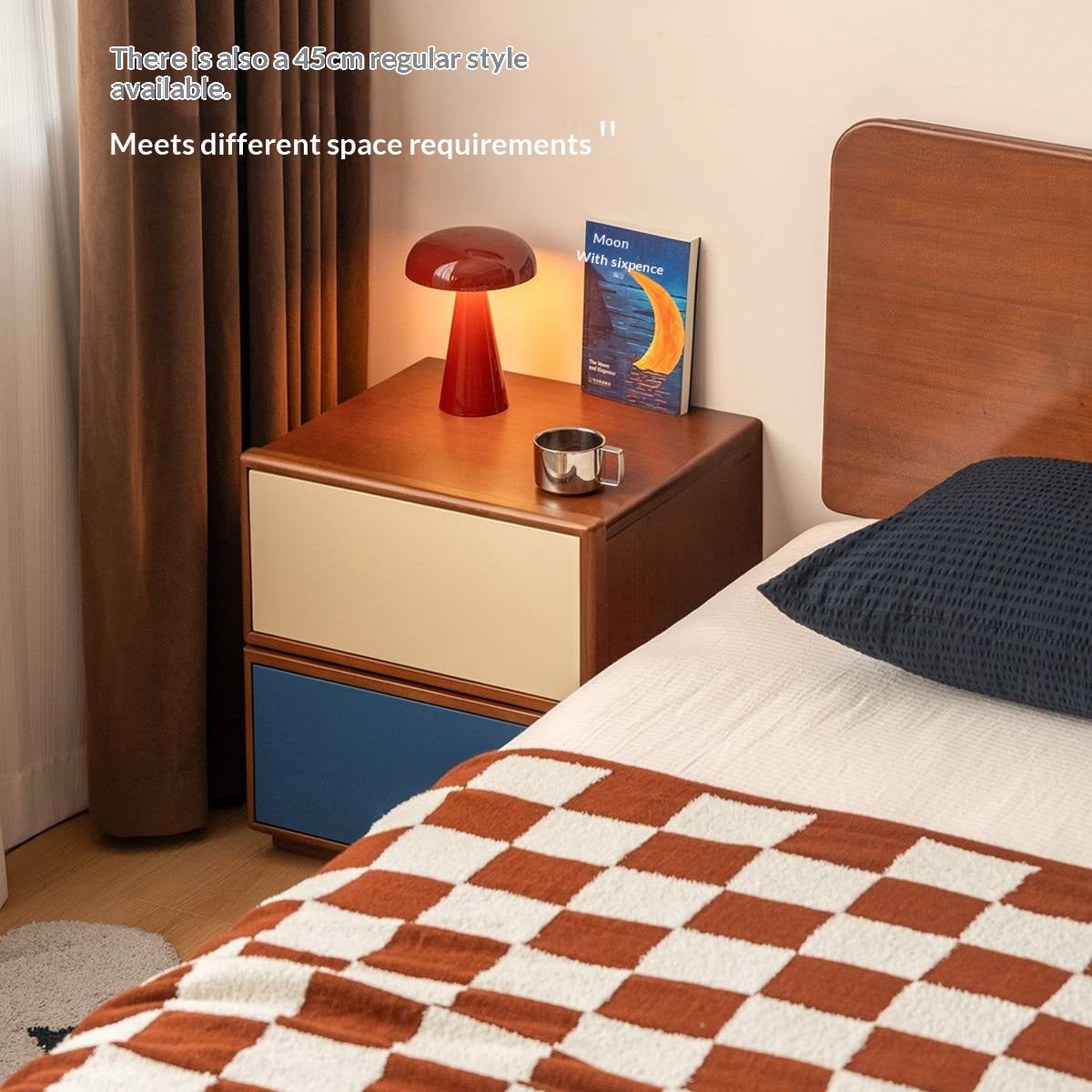 Poplar Solid Wood Nightstand Bauhaus Style