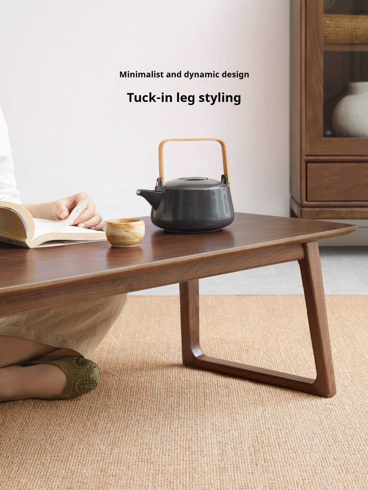 Black Walnut, Ash Solid Wood Low Small Coffee Table