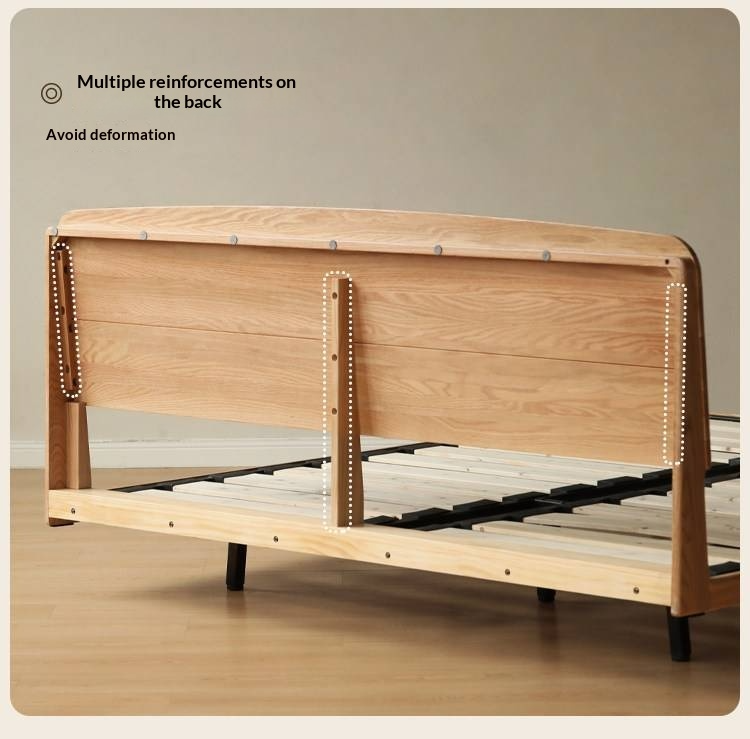 Oak Solid Wood Bed — Simple Floating Bed Design