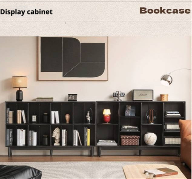 Oak Solid Wood Black Modern Bookcase
