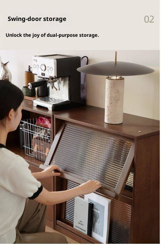 Solid Rubberwood Wall-Mounted Combination Bookcase