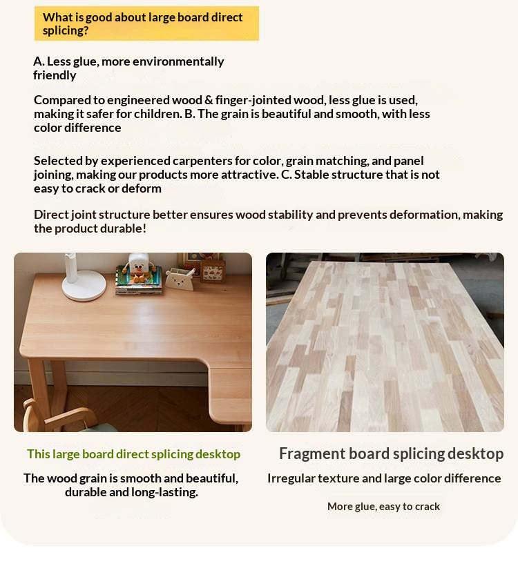 Beech Solid Wood Kids Corner Desk