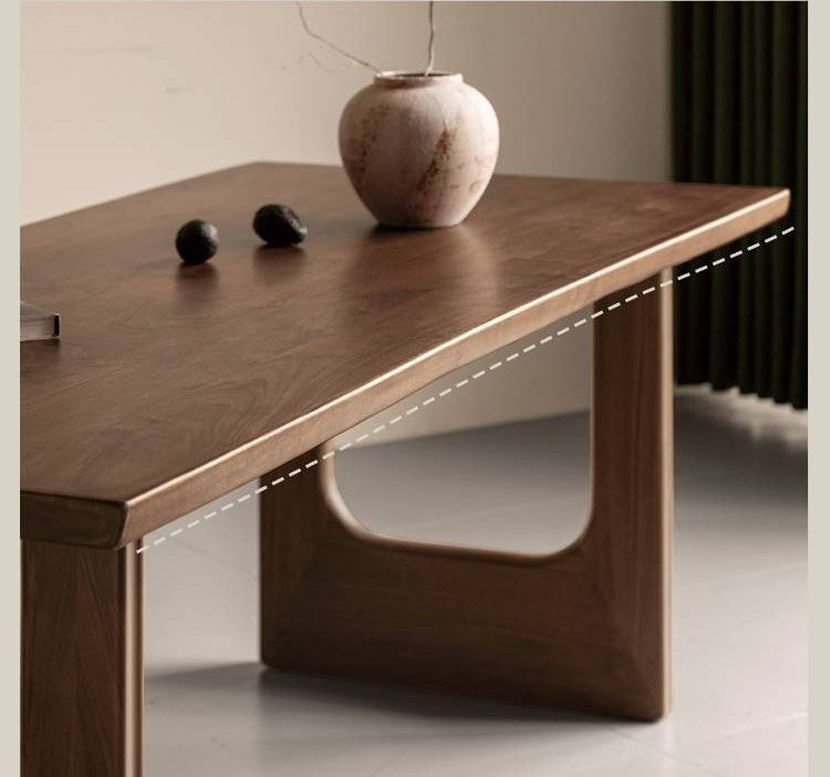 Black Walnut, Sandalwood Solid Wood Wabi Sabi Style Large Board Dining Table