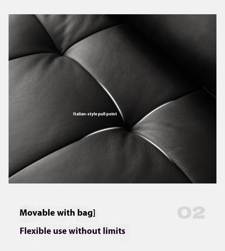 Genuine leather italian minimalist first-layer cowhide black pixel module sofa.