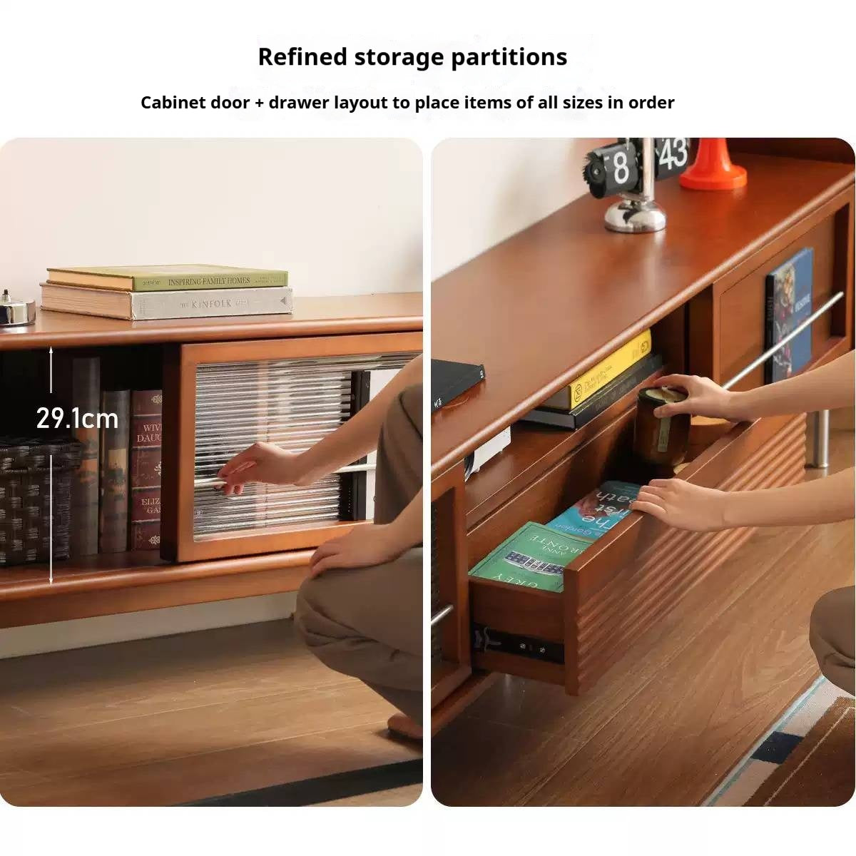 Tulipwood Solid Wood Bauhaus Style TV Cabinet